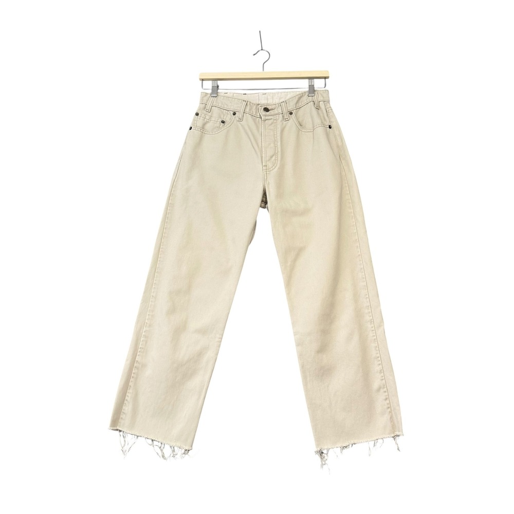 Levi's | Vintage Beige Wide Leg Raw Hem Jeans Size 31 100% Cotton